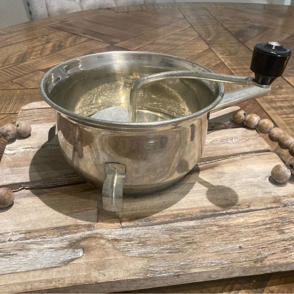 Vintage Foley Food Mill Stainless Steel Ricer Strainer Grinder with Black Handle